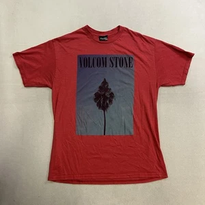 Volcom Shirt Mens Large Red Short Sleeve Skate Crew Neck Graphic Surfer Casual - Picture 1 of 7