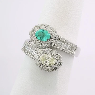 Wert 18.000 Euro Paraiba-Turmalin -Diamant-Ring Neon-Blau 900-Platin Seltenheit - Bild 1 von 4