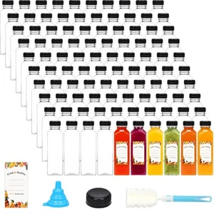 144pcs 16oz Plastic Juice Bottles with Lids, Reusable Clear Bulk Juice Contai... - Picture 1 of 7