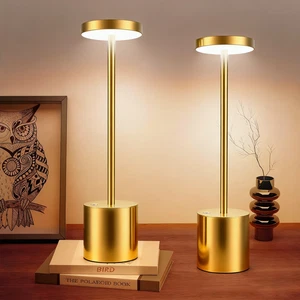 LED Tischlampe Kabellos Dimmbare Metall Aluminium mit Akku Innen Beleuchtung USB - Bild 1 von 19