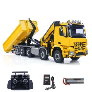 10x10 RC Hydraulic Crane Full Dump Truck Painted Tipper Car Rear Axle Steering - Picture 1 of 24