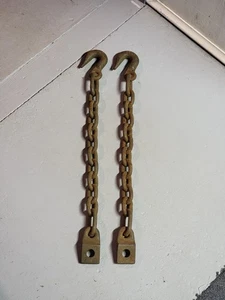 2 Used Trailer Safety Chains for WWII Willys MBT, Bantam T-3, Ben Hur Trailer - Picture 1 of 23