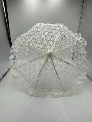 "Sombrilla de encaje blanco 16"" de largo"  Foto 1 de 4