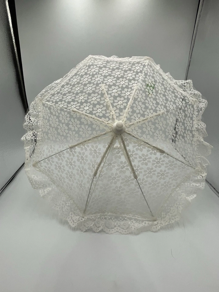 Белый кружевной зонтик длиной 16 дюймов  - Изображение 1 из 4