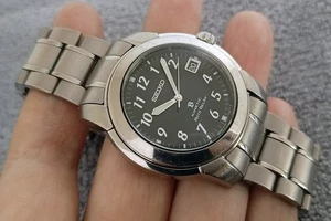 Nice Seiko Brightz 5J22-0D40 Kinetic Auto Relay Japan Titanium Watch Gent size - Picture 1 of 19