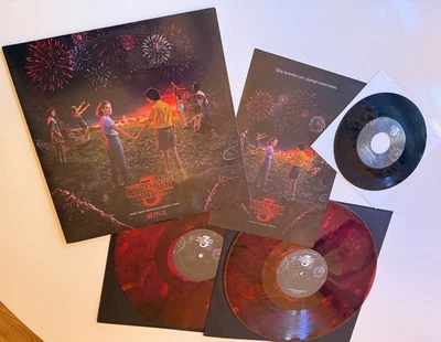 PURPLE VINYL STRANGER THINGS Season 3  Soundtrack 2LP SET Poster, Trading cards - Image 1 of 4