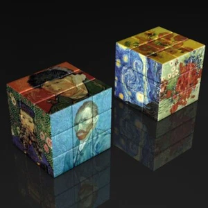 Quadro ad olio Da Vinci Van Gogh Monet arte giocattoli cubo di Rubik - Foto 1 di 23
