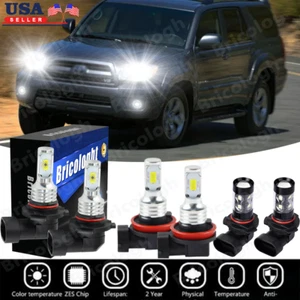 For 2003 2004 2005 Toyota 4Runner - 4x LED Headlight High Low Beam + Fog Light - Picture 1 of 11