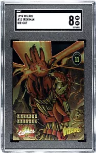 Iron Man SGC 8 Wizard 1996 Die-Cut # 11 Marvel Comics Avengers - Picture 1 of 2