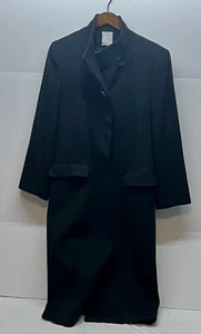 Loro Piana Fleurette 100% Cashmere long black stand collar trench coat size 10 - Picture 1 of 15