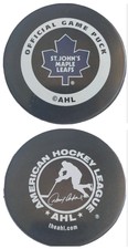 ST. JOHN'S MAPLE LEAFS AHL OFFICIAL GAME PUCK INGLASCO MFG. MADE IN CANADA 🇨🇦