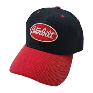 Peterbilt Logo schwarz und rot Mütze Klettverschluss Riemen Truck Cap Baseball-Stil - Bild 1 von 7