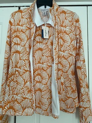 TOMMY BAHAMA Golf/Tennis M Shell Top and Zip Jacket 2-Pc Set UPF 50 NWT Orange - Image 1 of 4