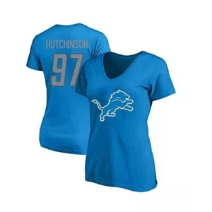 Fanatics NFL Detroit Lions Hutchinson 97 Jersey V-Neck T-Shirt 2XL NWT - Picture 1 of 10