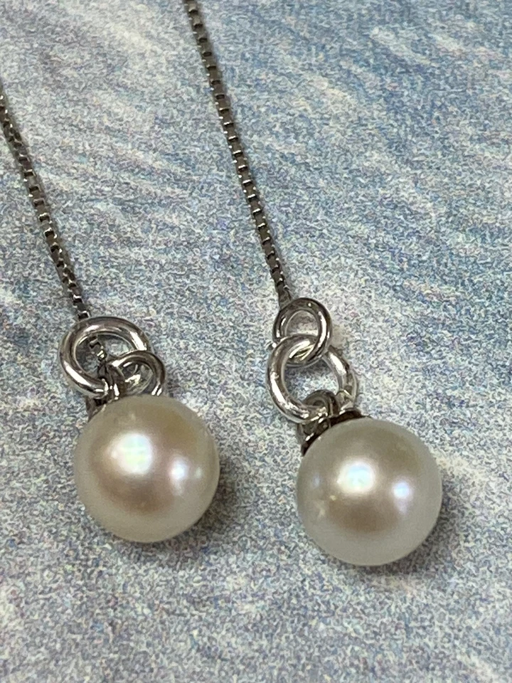 Akoya Pearl Threaders From Repurposed Mikimoto Brooch - Image 1 of 4