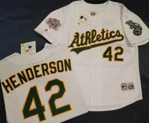 CAMISETA DE BÉISBOL DAVE HENDERSON Serie Mundial Majestic 1989 Oakland A's Athletics - Imagen 1 de 1