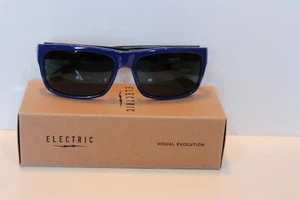 NEW IN BOX ELECTRIC SUNGLASSES BLACK LINE VOLT LOGO BLUE -BLACK / GREY - Picture 1 of 4