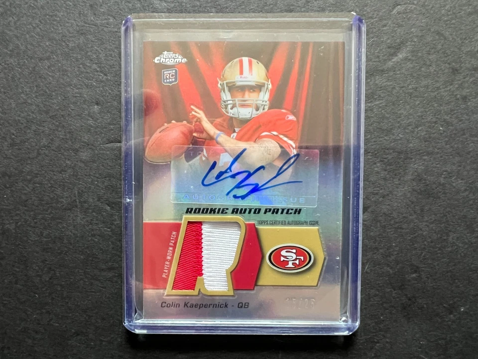 2011 Topps Chrome NFL Rookie Patch Auto RPA - Colin Kaepernick RC /25 - Image 1 of 1