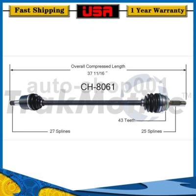 Front Right CV Axle Joint Shaft Fits Dodge Stratus 2.4L 2005 2004 2003 2002 2001 Foto 1 de 2