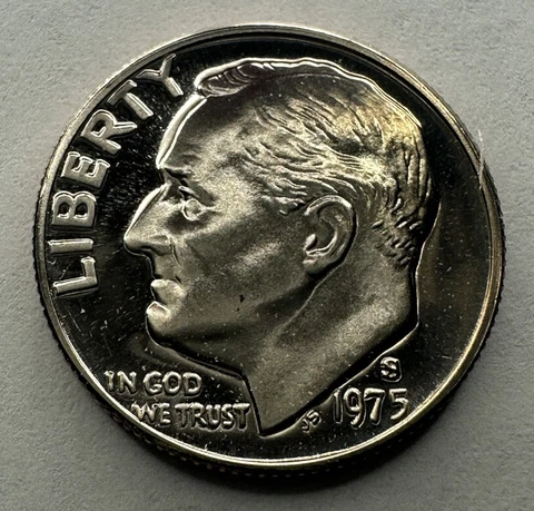 1975-S Roosevelt Proof 10cent Dime from US Mint Proof Set Cover