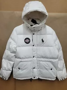 Polo Ralph Lauren Men Alpine World Cup MSRP $348 Down Hood Puffer White Sz L,XXL - Picture 1 of 8