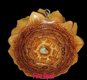 Knobcone Pendant With Fire Opal - Picture 1 of 3