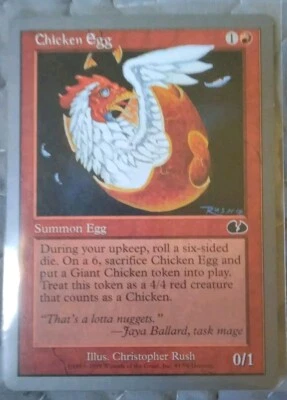 MTG Chicken Egg Unglued Card Never Played  - Image 1 of 3