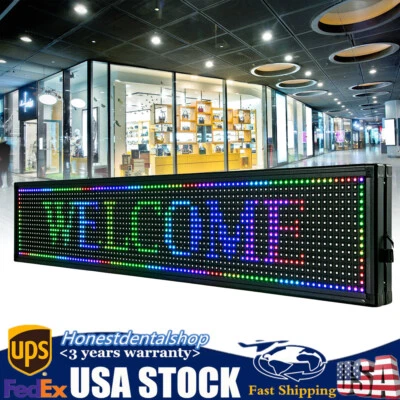 LED Sign 40"X8" Scrolling Message Display Board RGB 7-Color Programmable Board - Image 1 of 4