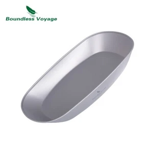 Titanium Pan Dinner Plate Ultralight Dish Outdoor Camping Picnic Tableware - Picture 1 of 10