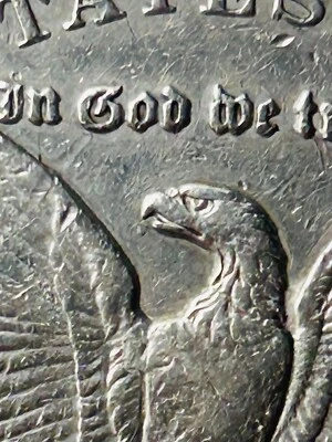 1891 CC Morgan Silver Dollar ANACS AU Details VAM-3 Spitting Eagle Top 100 - Image 1 of 4