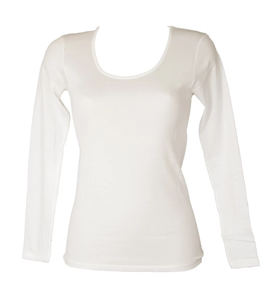 SG Camiciola donna RAGNO manica lunga puro cotone filo scozia articolo 028199 - Immagine 1 di 1