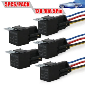 5x 12V Automotive Changeover Relay Relays Harness Socket Car Bike Van 40A 5-Pin - Picture 1 of 35