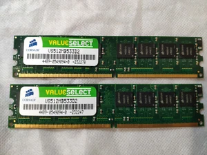 Corsair Ram DDR2 DDR-2 533Mhz 2x512MB PC2-4200U VS512MB533D2 - Foto 1 di 2
