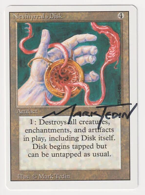 Signed Nevinyrral's Disk Proof LP Revised Artist Mark Tedin MTG Magic AP 48/68! - Image 1 of 2