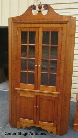 52703  Quality Custom Made  Solid  Maple Corner China Cabinet Curio Cover