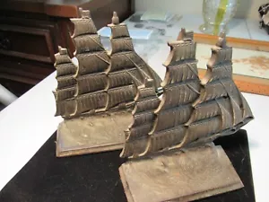 antique sailing ship book ends - Picture 1 of 2