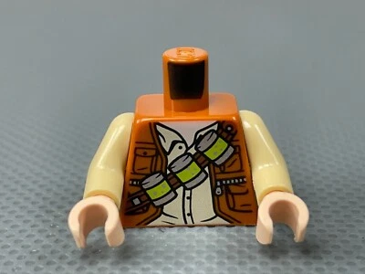 LEGO Minifigure Torso Jacket Tan Shirt Bandolier Canisters Light Flesh Hands - Image 1 of 4