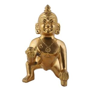 Brass Laddu Gopal Idol Baby Laddoo Krishna murti, 6CM