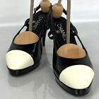 CHANEL Backstrap Sandals Pumps size EU 37 Black White Used From Japan