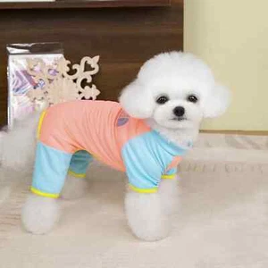 Dog Cat Jumpsuit Rompers Letter Pattern Pet Puppy Coat Jacket Spring Summer - Picture 1 of 17