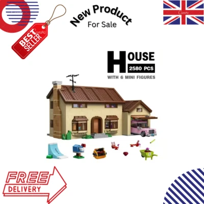 MOC The Simpsons House 2523PCS Building Blocks Assembly Bricks w/ 6 Figures