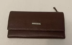 Liz Claiborne Portafoglio Vintage Ciottolato Tripla Pieghevole Marrone - Foto 1 di 6
