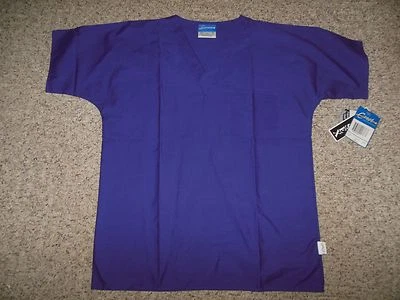 NWT! Crest Unisex Size Small Dark Purple Vneck Scrub Uniform Top Shirt Quality - Image 1 of 2