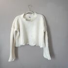 Free People Alpaca Blend Cropped Sweater Womens M Ivory