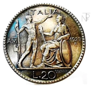 Vittorio Emanuele III (1927) da Lire 20 LITTORE - Picture 1 of 10