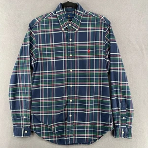 Ralph Lauren Slim Fit Stretch Oxford Karo Button Down Hemd Herren M Grün Blau - Bild 1 von 12