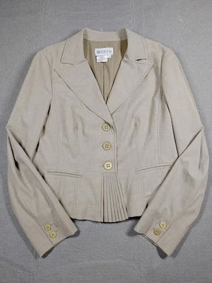 Chaqueta Blazer Worth Vestido 3 Botones Para Mujer Talla 16 Mezcla Lana Fantasma Cuadros Marrón. Foto 1 de 4