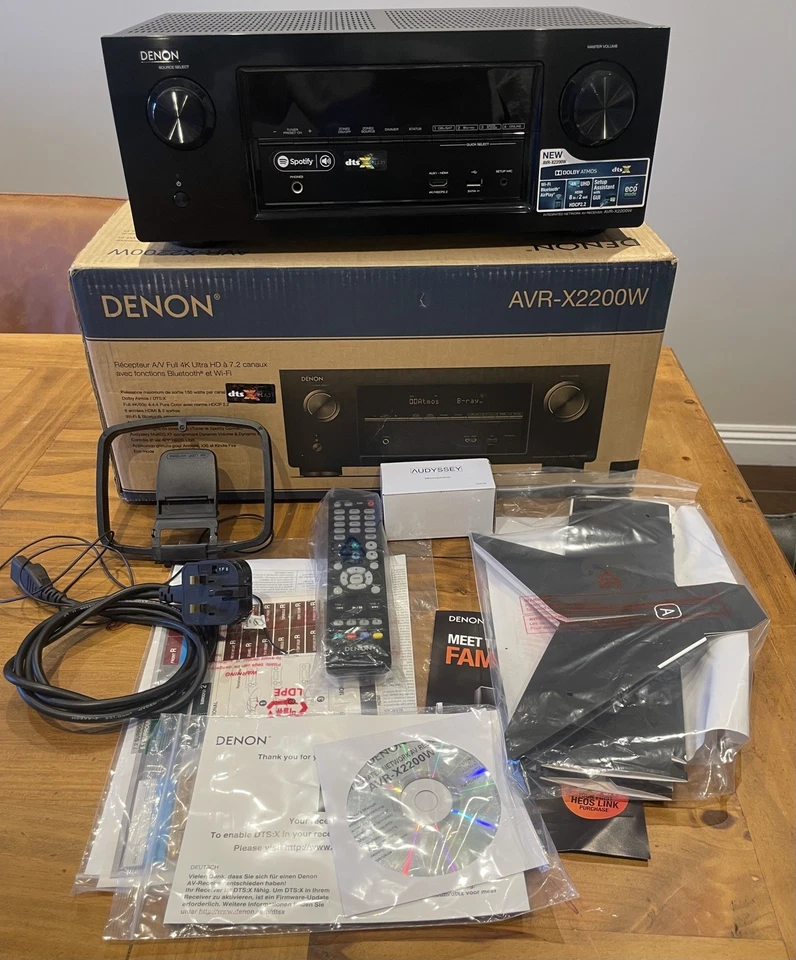 Denon AVR-X2200W 7.2-Channel 4K Ultra HD AV Surround Receiver 120hz Dolby Atmos - Image 1 of 4