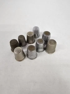 Dedales Vintage Metal Dedales Lote de 9 Piezas Varios Tamaños - Imagen 1 de 11