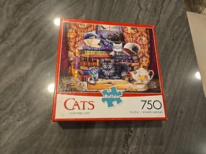 Brigid Ashwood Cats Storytime Cats 750 PC Puzzle Buffalo Used Bagged Tales READ - Picture 1 of 13